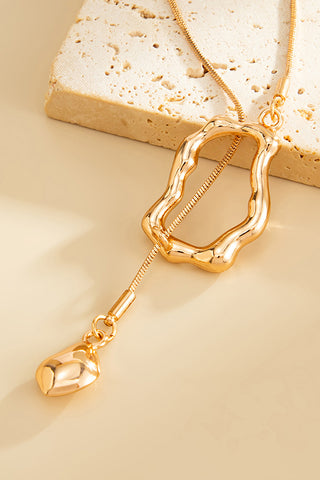 Irregular Cutout Pendant Long Necklace