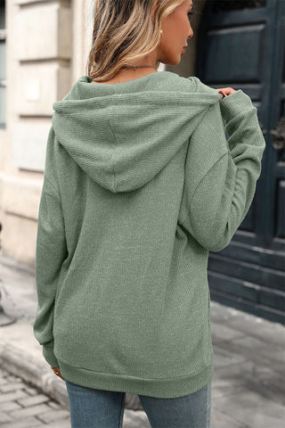Color Block Zipper Pocket Hoodie Jacket