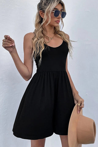 Solid Color Sleeveless Casual Rompers