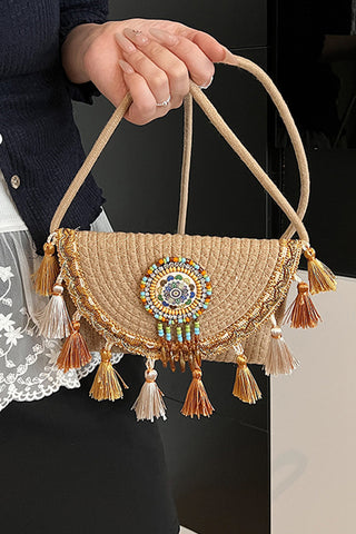 Bohemian Ethnic Style Tassel Woven Bag