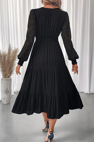 Lace Patchwork Solid Color Casual Dress