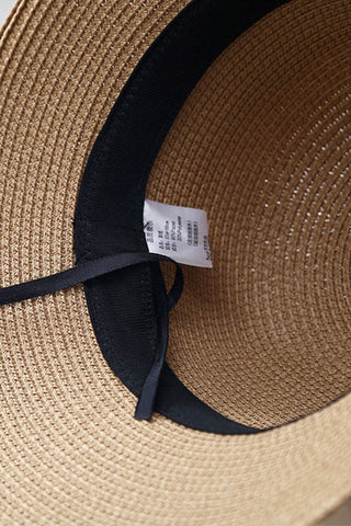Retro Polka Dot Bow Straw Hat