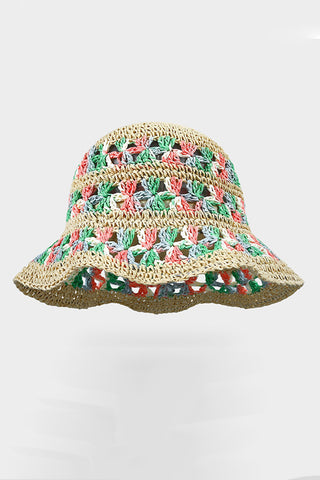 Color Block Hollow Weave Hat