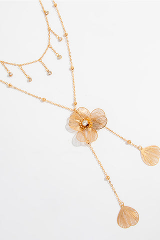 3D Ginkgo Leaf Flower Tassel Necklace