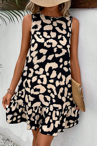 Fashion Printed Tie Back Mini Dress