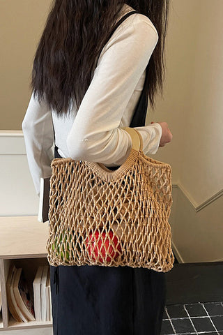 Fashion Hollow Design Weave Handbag