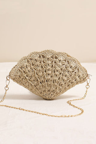 Fashion Shell Design Woven Crossbody Bag