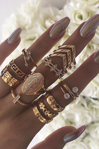 13PCS Simple Alloy Ring