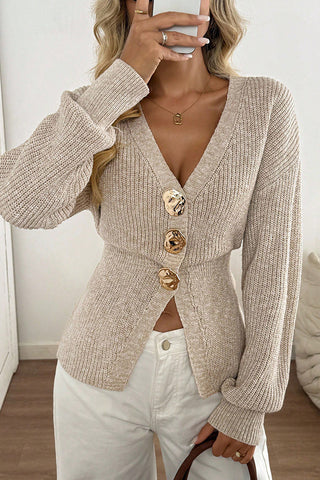 Long Sleeve V Neck Solid Casual Tops
