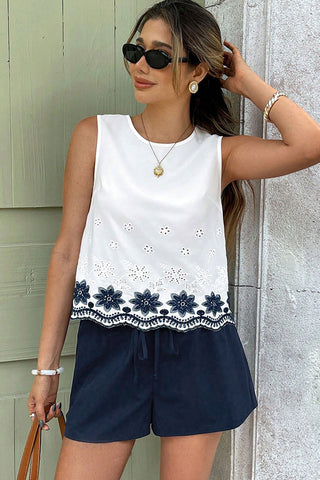 Round Neck Hollow Design Two Piece Set