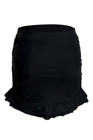 High Waist Ruched Design Swim Skirt