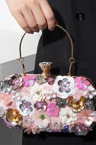 Handmade Beaded Flowers Handbag