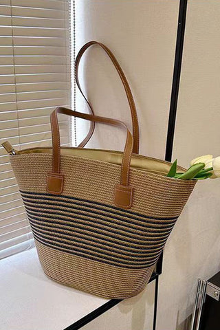 Fashion Stripe Print Women Knitted bag
