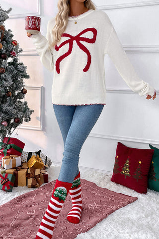 beachsissi Merry Christmas Loose Fit Round Neck Casual Sweater