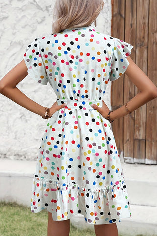 Polka Dots Print High Waist Casual Dress