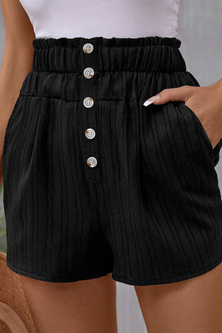 High Waist Button Casual Shorts