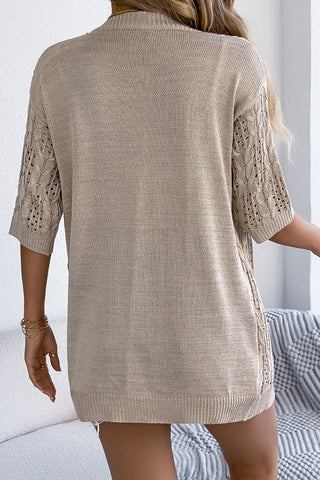 Fashion Solid Color Knitting Casual Tops