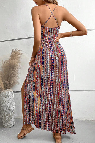 Floral Print V Neck Hot Sale Woman Maxi Dress