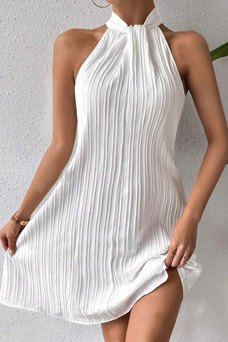 Fashion Solid Color Sleeveless Casual Mini Dress