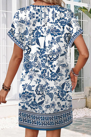 V Neck Bohemia Print Fashion Casual Dress