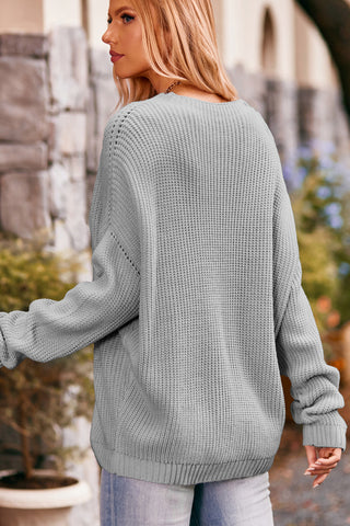 Long Sleeve Solid Color Casual Knitting Tops