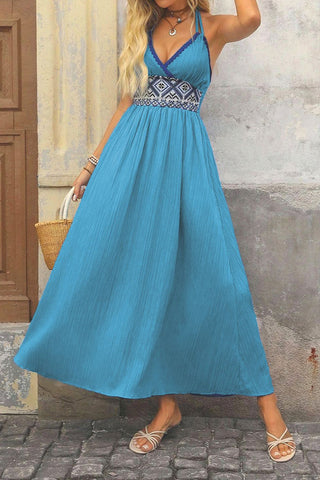 Bohemia Style V Neck Halter Casual Dress Beachsissi Bohemia Style V Neck Halter Casual Dress Beachsissi