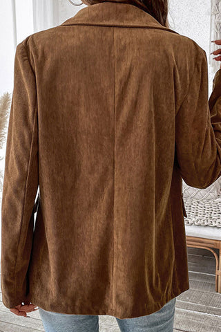 Fashion Lapel Button Solid Color Casual Tops