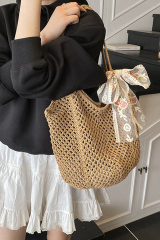 Fashion Cute Bow Hollow Weave Bag
