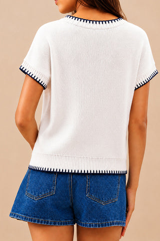 Cute Color Block Light and Breathable Casual Sweater
