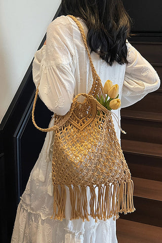 Bohemia Tassel Design Cute Weave Handbag
