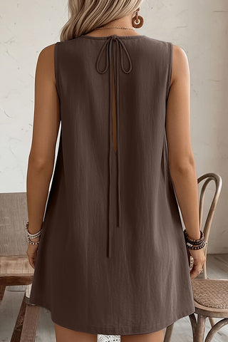 Stringy Selvedge Solid Color Mini Dress
