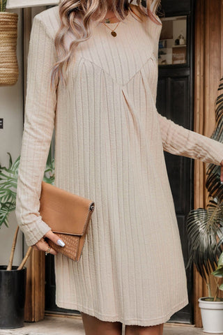 Fashion Solid Color V Neck A-line Dress