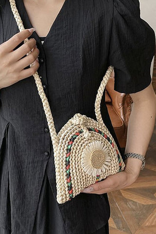 Fashion Cute Sunflower Weave Bag