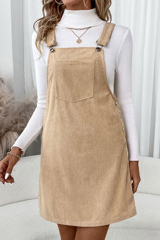 beachsissi Fashion Button Side Casual Dress With Pocket