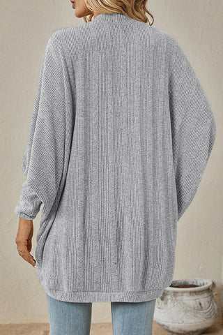 Solid Color Bat Sleeve Casual Cardigan Sweater
