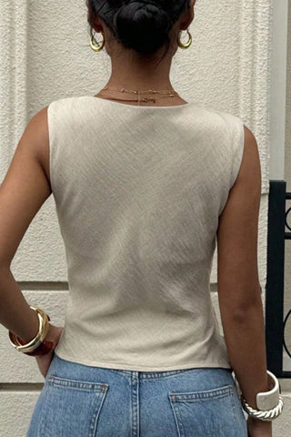 Fashion Solid Color Ruched Casual Tops