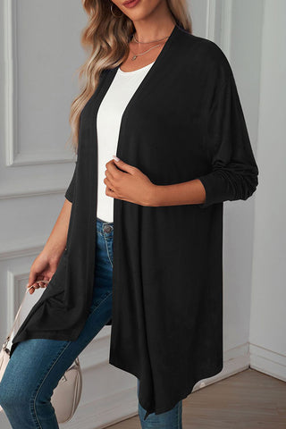 Fashion Long Sleeve Solid Color Cardigan Tops
