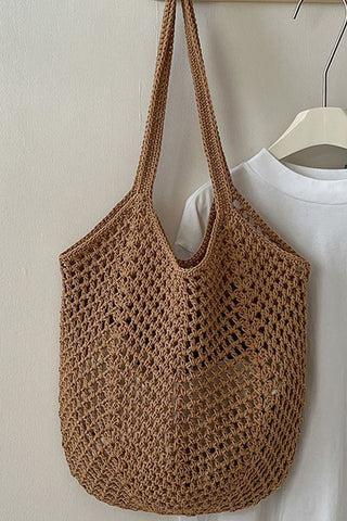 Fashion Solid Color Weave Handbag
