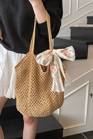Fashion Cute Bow Hollow Weave Bag