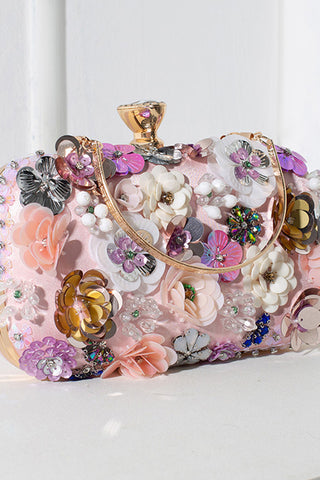 Handmade Beaded Flowers Handbag