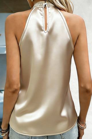 Halter Neck Solid Color Casual Tops