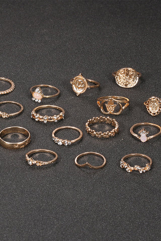 15PCS Simple Alloy Ring
