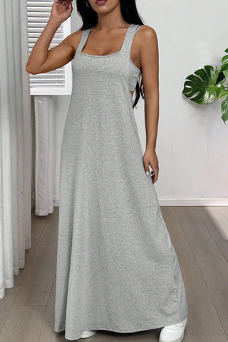 Solid Color Two Piece Set Maxi Dress
