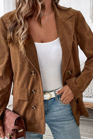 Fashion Lapel Button Solid Color Casual Tops