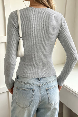Lace Patchwork V Neck Button Casual Tops