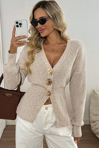 Long Sleeve V Neck Solid Casual Tops