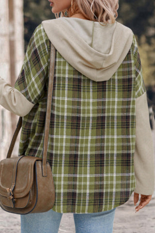 Fashion Color Block Plaid Print Casual Top