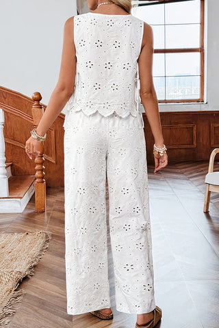 Fashion Solid Color Sleeveless Casual Two Piece Set