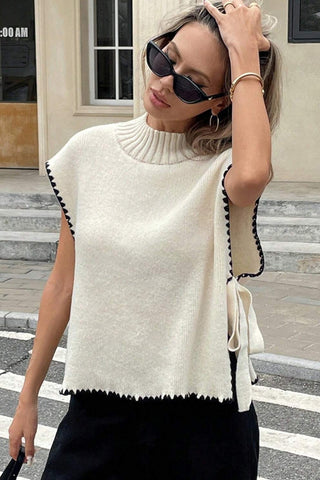 Fashion Color Block Round Neck Casual Tops