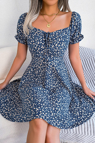 Fashion Cute Floral Print Casual Mini Dress